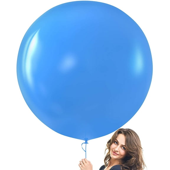 Prextex Light Blue Giant Balloons - 8 Jumbo 36 Inch Light Blue Balloons for Photo Shoot, Wedding, Baby Shower, Birthday Party and Event Decoration - Strong Latex Big Round Balloons - Helium Quality