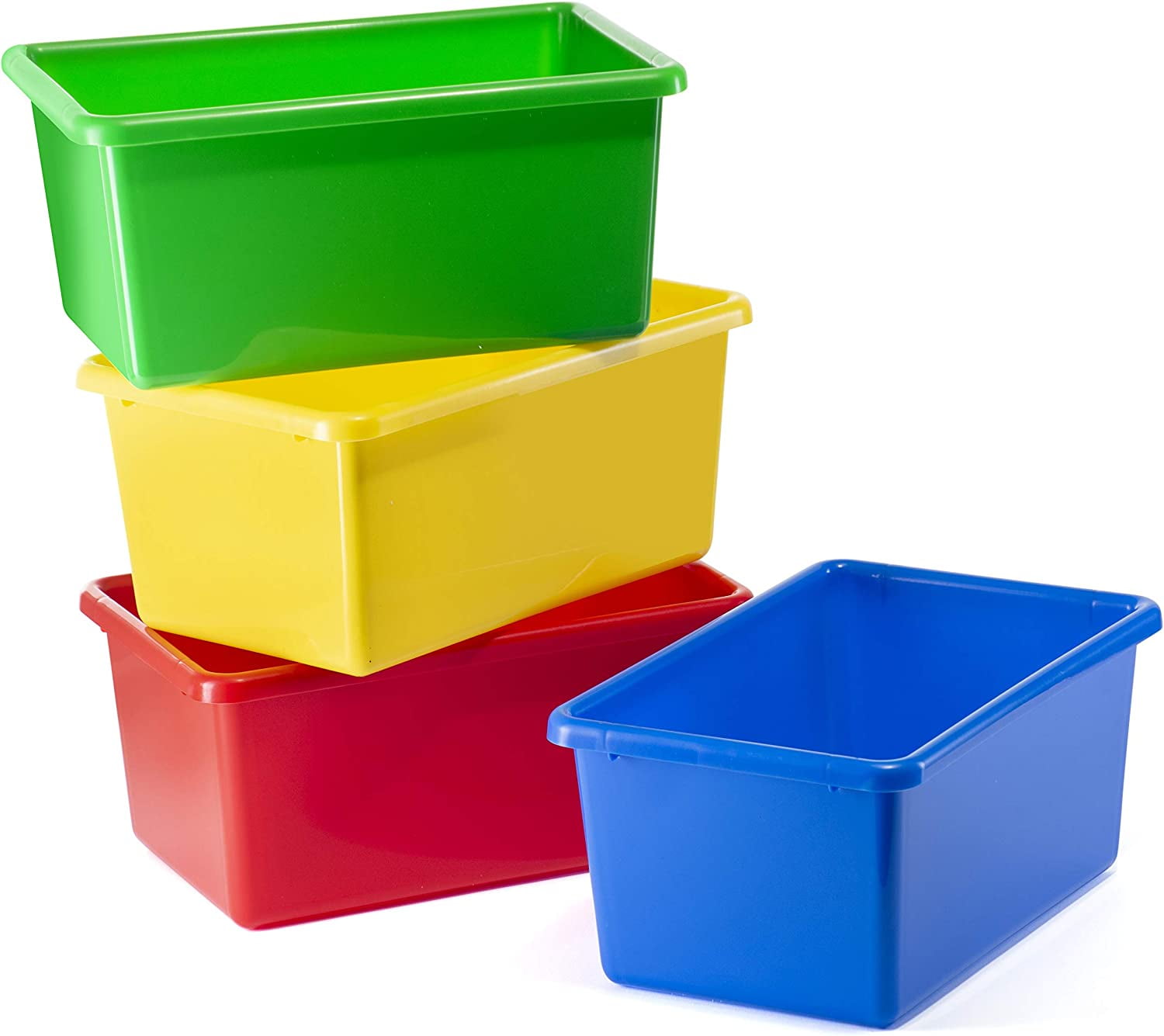 Prextex Toy Storage Bins - Pack of 4 Containers Closet Organizers Classroom Toys Organizers