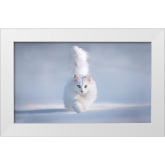 Prexus, Esmee 32x21 White Modern Wood Framed Museum Art Print Titled - Yellow Eyes