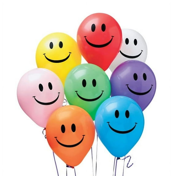 (Price/100 /Bag)Qualatex 11" Smile Balloons, Assorted Colors