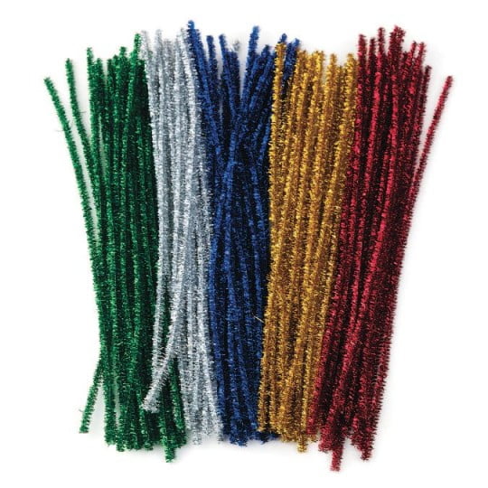 (Price/100 /Pack)S&S Worldwide Sparkle Chenille Stems/Pipe Cleaners 12" x 6mm