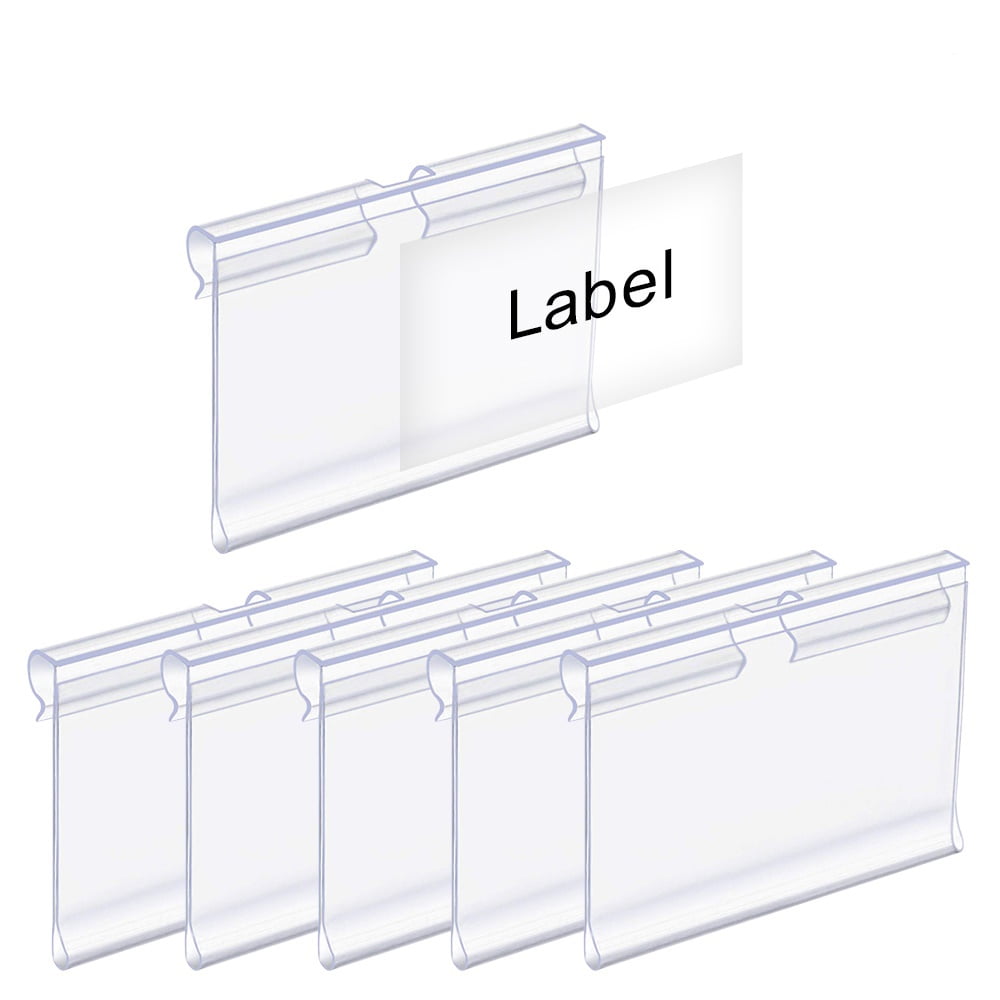 (Price/100 Pcs)100 Pcs Label Holder Clear Plastic Retail Price Hang Tag ...