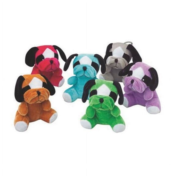 (Price/12 /Pack)US Toy Plush Multicolor Bulldogs