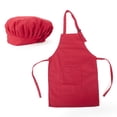 thumbnail image 1 of (Price/12 Sets) Toptie Colorful Cotton Canvas Kids Aprons and Hat Set, Party Favors(S-XXL)-Red-XL, 1 of 7