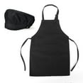 thumbnail image 1 of (Price/2 Sets) Toptie Colorful Cotton Canvas Kids Aprons and Hat Set, Party Favors (S-XXL)-Black-L, 1 of 7