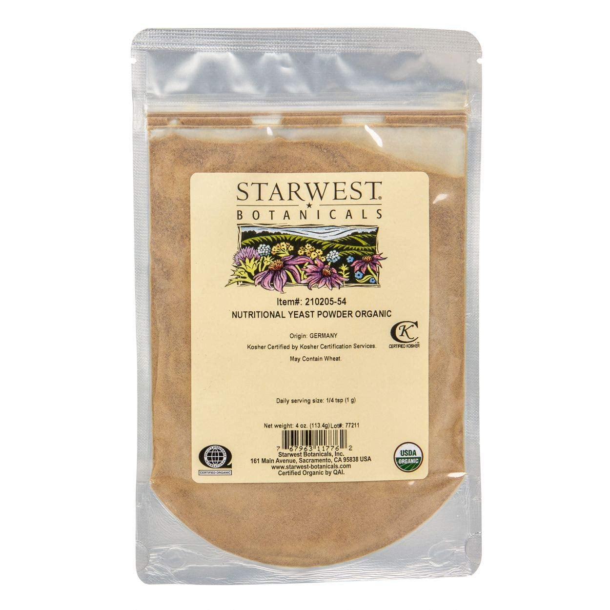 (Price/4 oz)Starwest Nutritional Yeast Powder, Organic