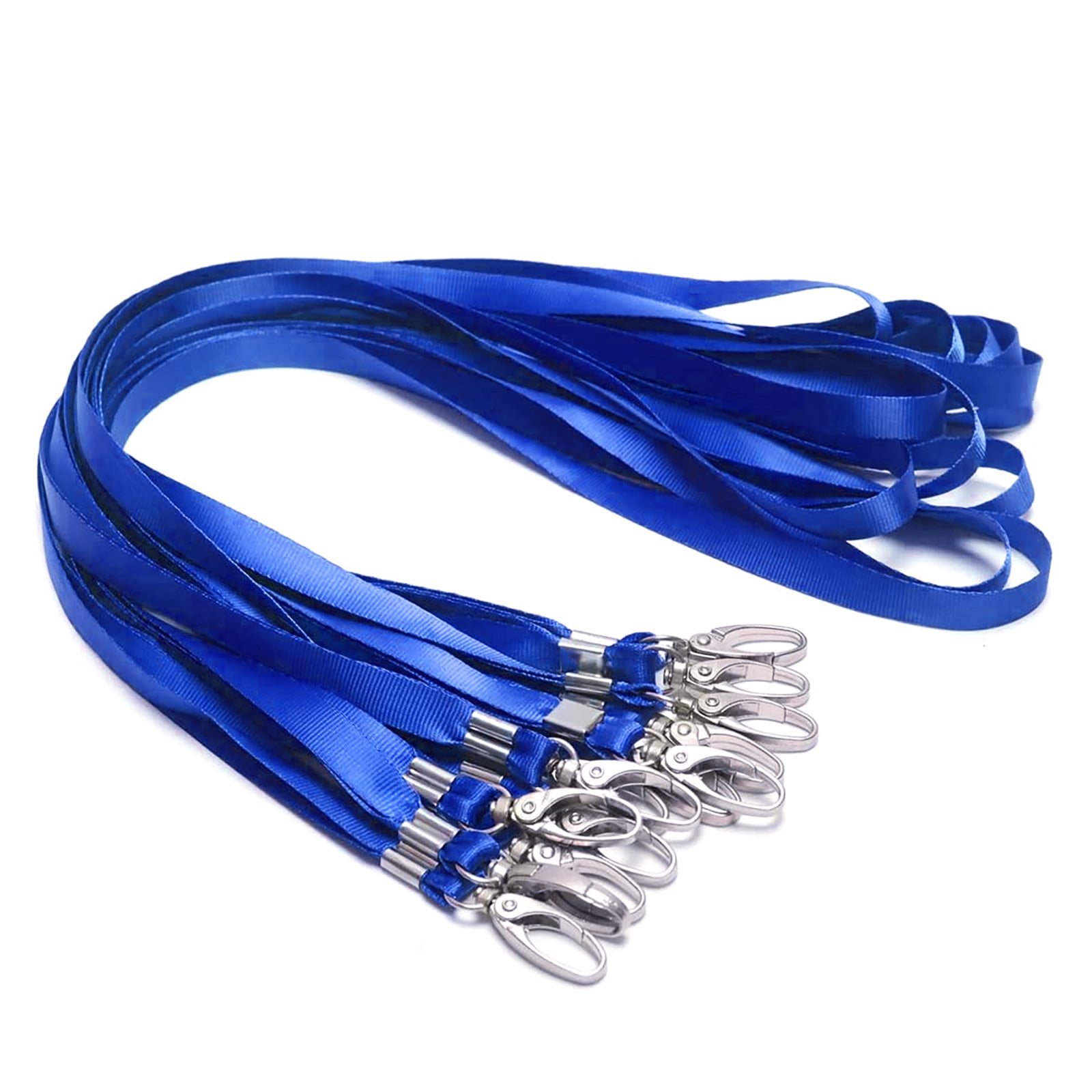 (Price/50 Pcs)Muka 50 Pcs Neck Nylon Lanyard Wholesale Swivel Hook Strap for Id Badges Holders Keys Chains Exhibition, 17.7 x 3/8 inches-Blue