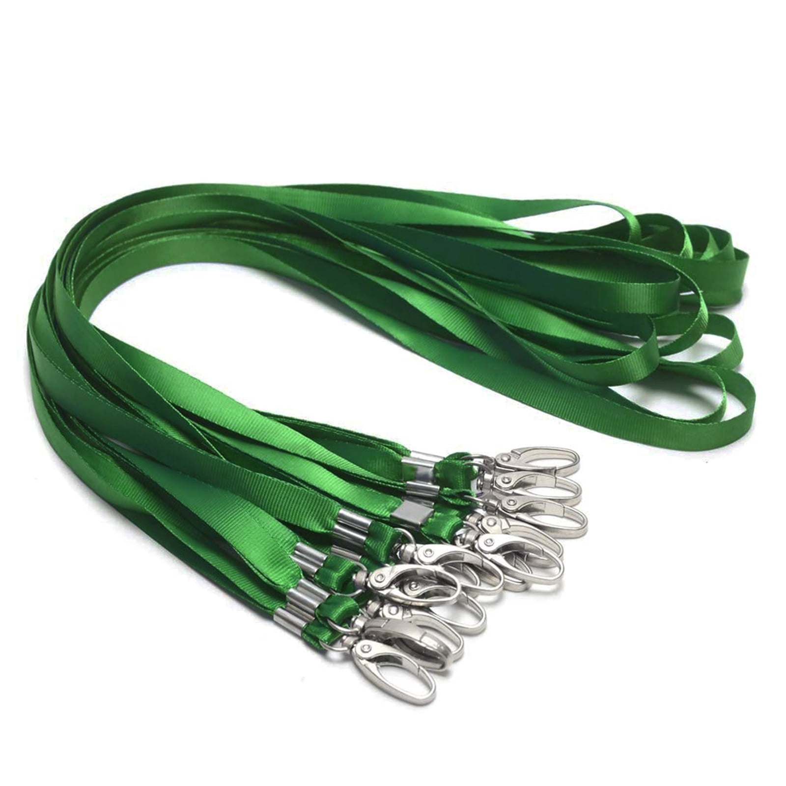 (Price/50 Pcs)Muka 50 Pcs Neck Nylon Lanyard Wholesale Swivel Hook Strap for Id Badges Holders Keys Chains Exhibition, 17.7 x 3/8 inches-Green