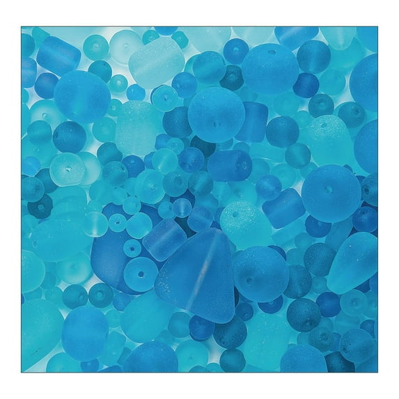 (Price/Bag)S&S Worldwide Sea Glass Bead Assortment, Ocean Wave