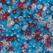 Price/Bag of 900Beadery Patriotic Sparkle Pony Bead Mix, 1/2 lb Bag