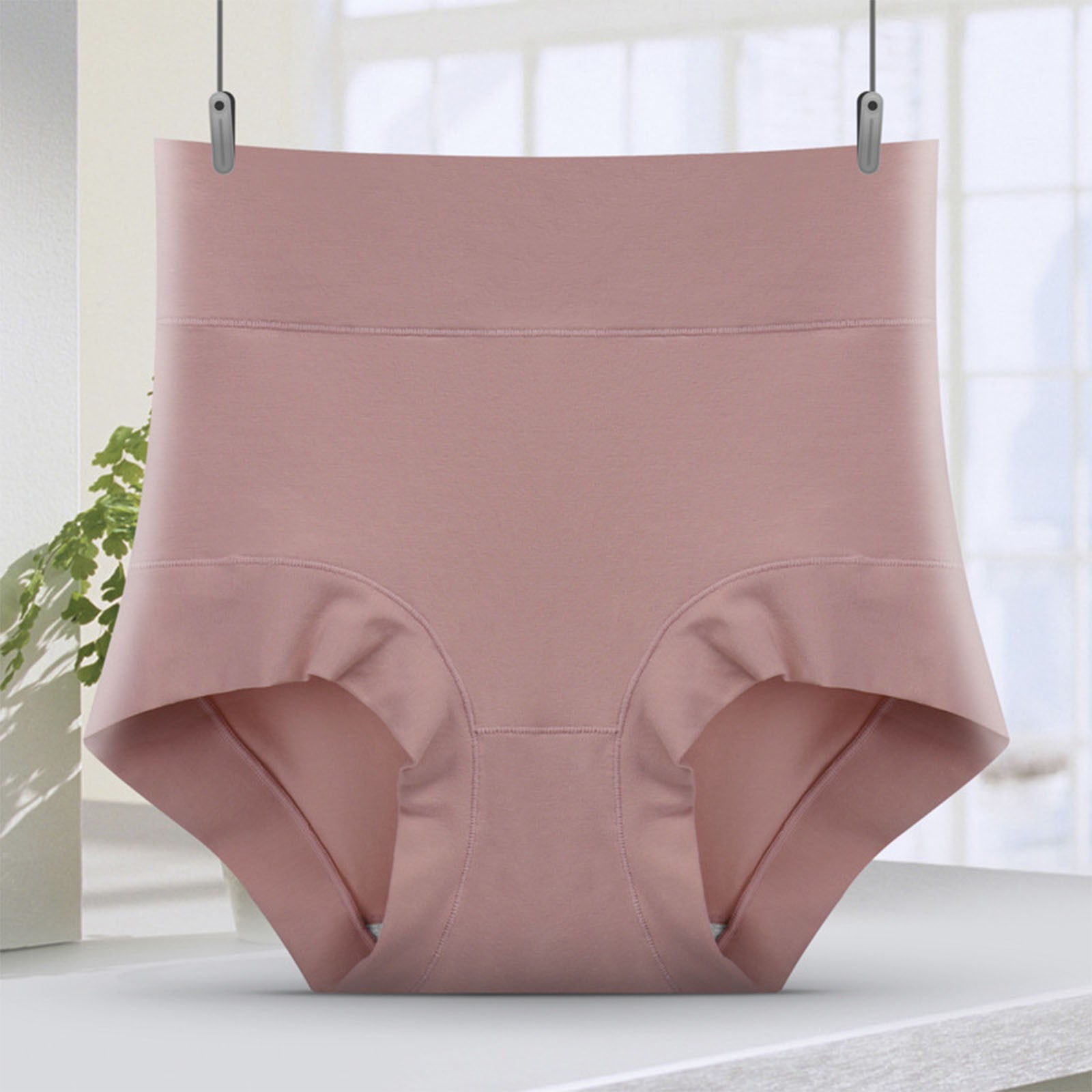Price Blitz: Ladies Underwear Panties, Blumer de Algodon para Mujer, Women's Large Size High Waist Tummy Butt Lifting Solid Color Breathable Underwear Briefs SOPATENOR Hot Pink 2XL