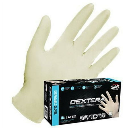 (Price/Box)SAS Safety Corp Latex Glove Dextera Pf Xlrg 50/Bx
