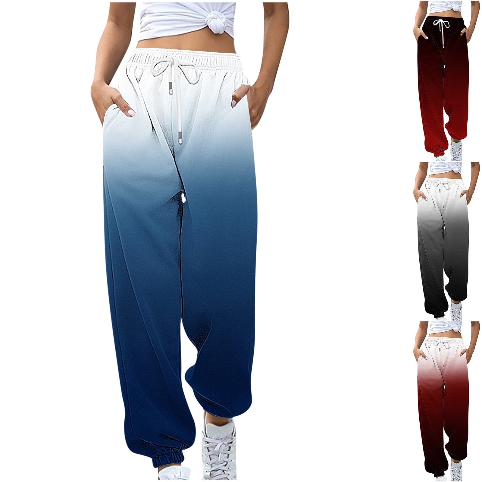 Price Buster: Pantalon para Mujer, Women's Loose Pants, Fashion Casual Full-Length Trousers, Solid High Waist Long Leg Style, Ideal for Everyday Comfort SOPATENOR Blue S