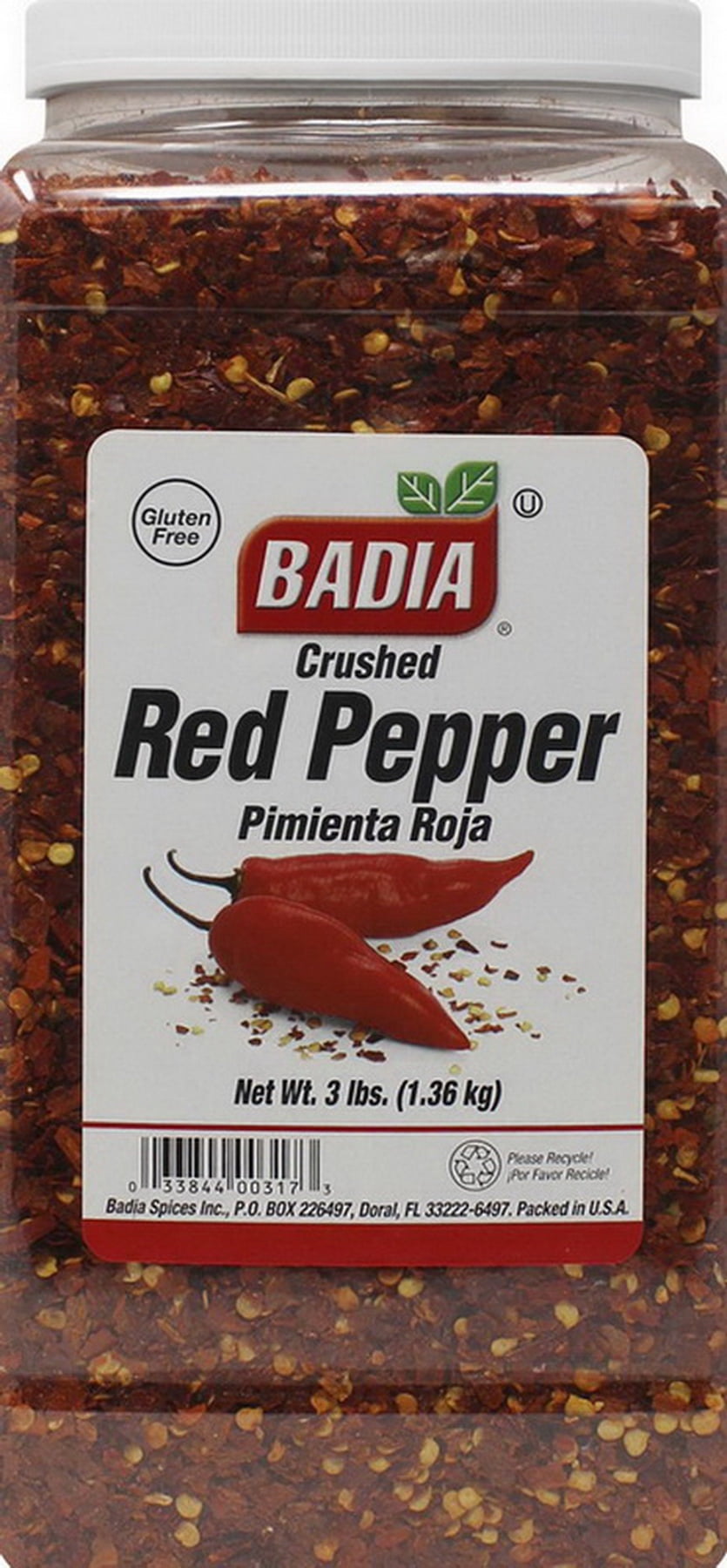 (Price/CASE)Badia Pepper Red Crushed 3 Pound Bottle - 4 Per Case
