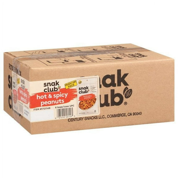 (Price/CASE)Century Snacks Premium Pack Hot & Spicy Peanuts 7.5 Ounce - 6 Per Case