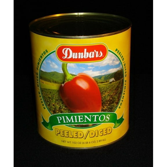 (Price/CASE)Dunbar Diced Red Peeled Pimento 102 Ounces - 6 Per Case