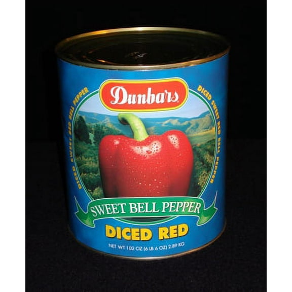 (Price/CASE)Dunbar Regular Pack Diced Red Peppers 102 Ounces - 6 Per Case