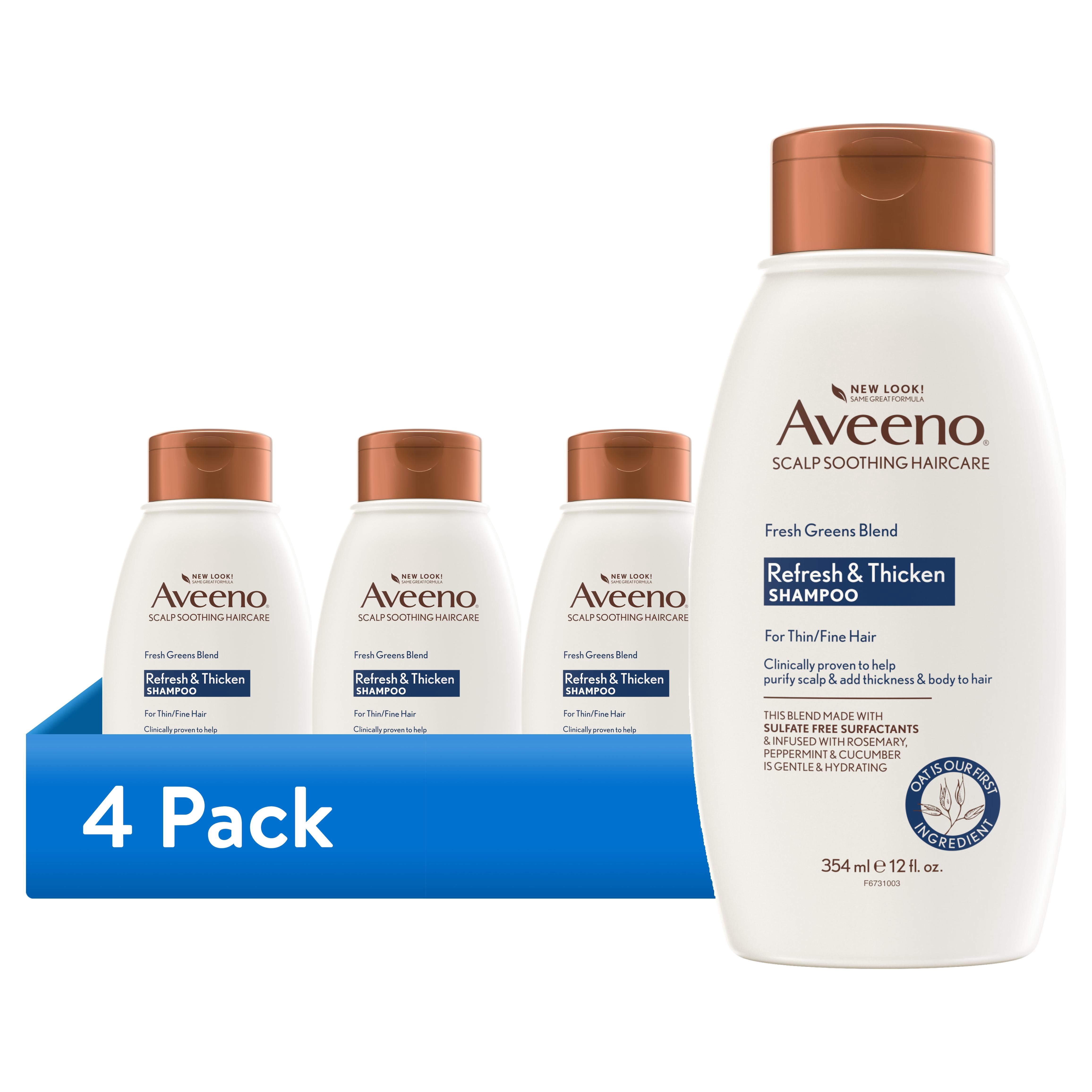 (4 pack) Cucumber & Rosemary Natural Volumizing Shampoo