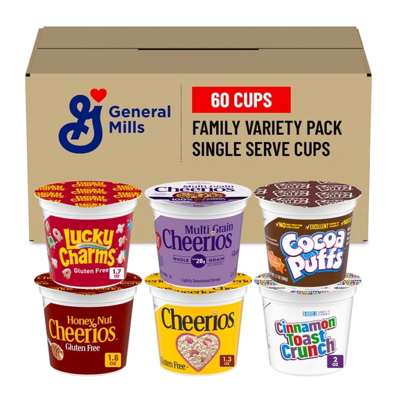 General Mills Cereal Single Serve Cup Family Variety Pack 60/1.704 oz