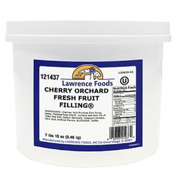 (Price/CASE)Lawrence Foods Cherry Orchard Fresh Fruit Filling 7.625 Pound Tub - 4 Per Case