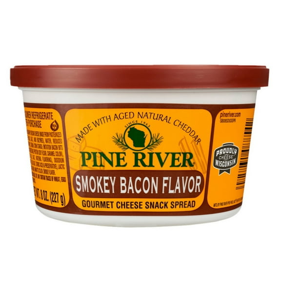 (Price/CASE)Pine River Smokey Bacon Gourmet Cheese Snack Spread, Shelf Stable 12/8oz, 511015