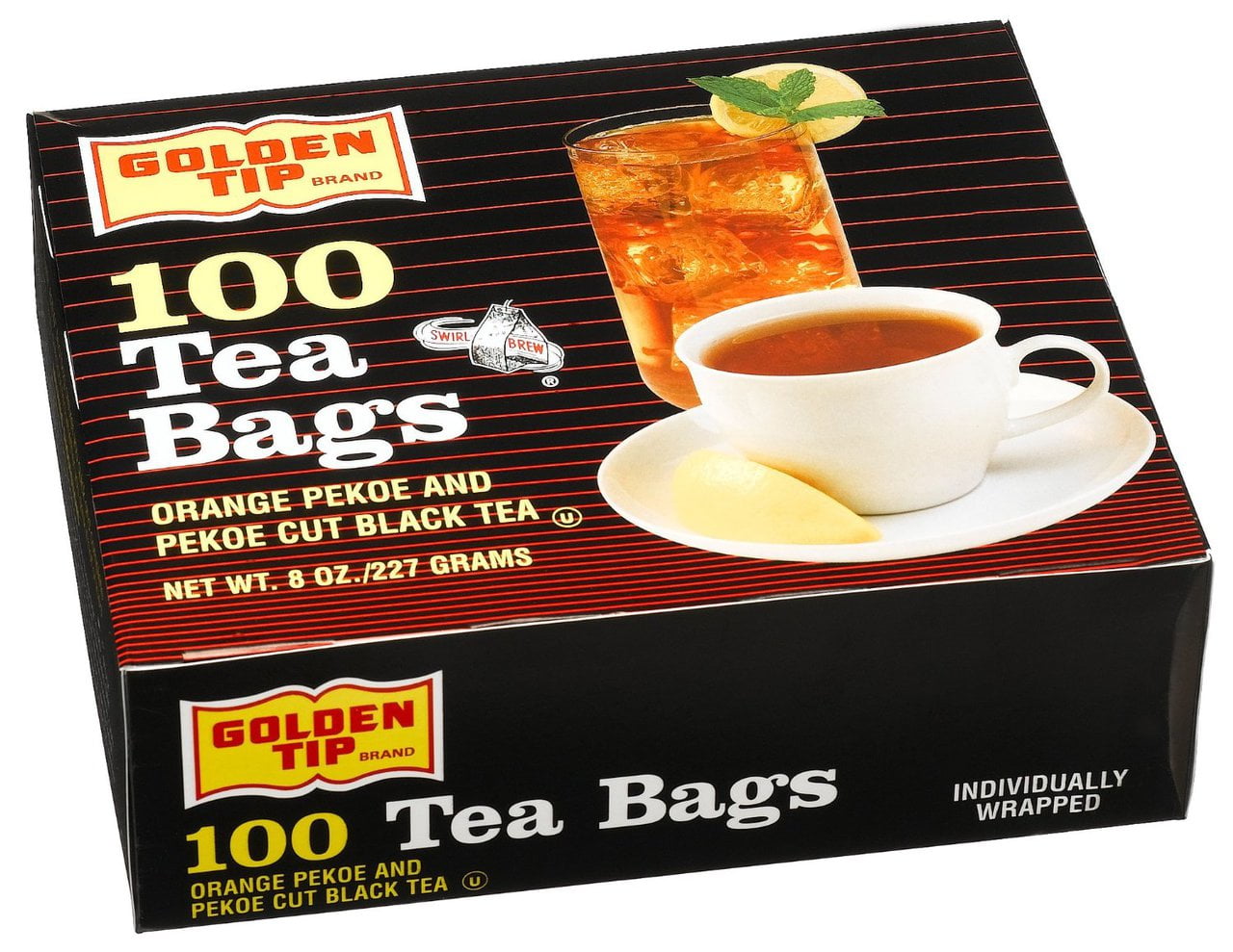 Golden Tip Tea Bags Orange Pekoe and Black Tea 100-Count Envelopes