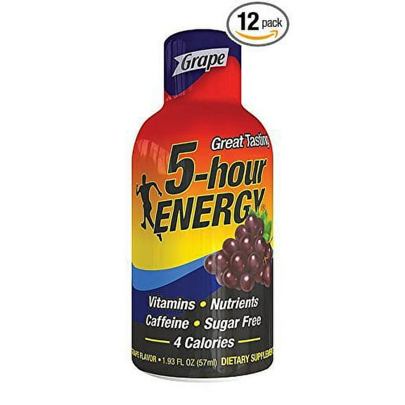 (Price/Case)5-Hour Energy 218123 5-Hour Energy Grape Energy Shot 1.93 Ounces - 12 Per Pack - 18 Per Case