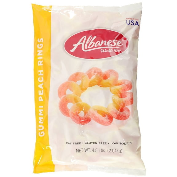 (Price/Case)Albanese G470-181 Gummi Rings PEach, 4.5 Pounds