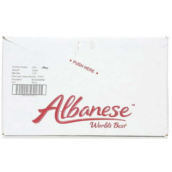 (Price/Case)Albanese World's Best 53382 Albanese World's Best Mini Butterflies Stand Up Resealable Gusset 9 Ounce - 6 Per Case
