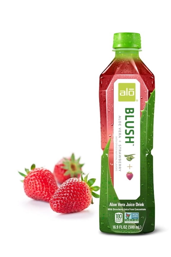 (Price/Case)Alo - Drink Blush Av Juice Straw - Case of 12-16.9 FZ