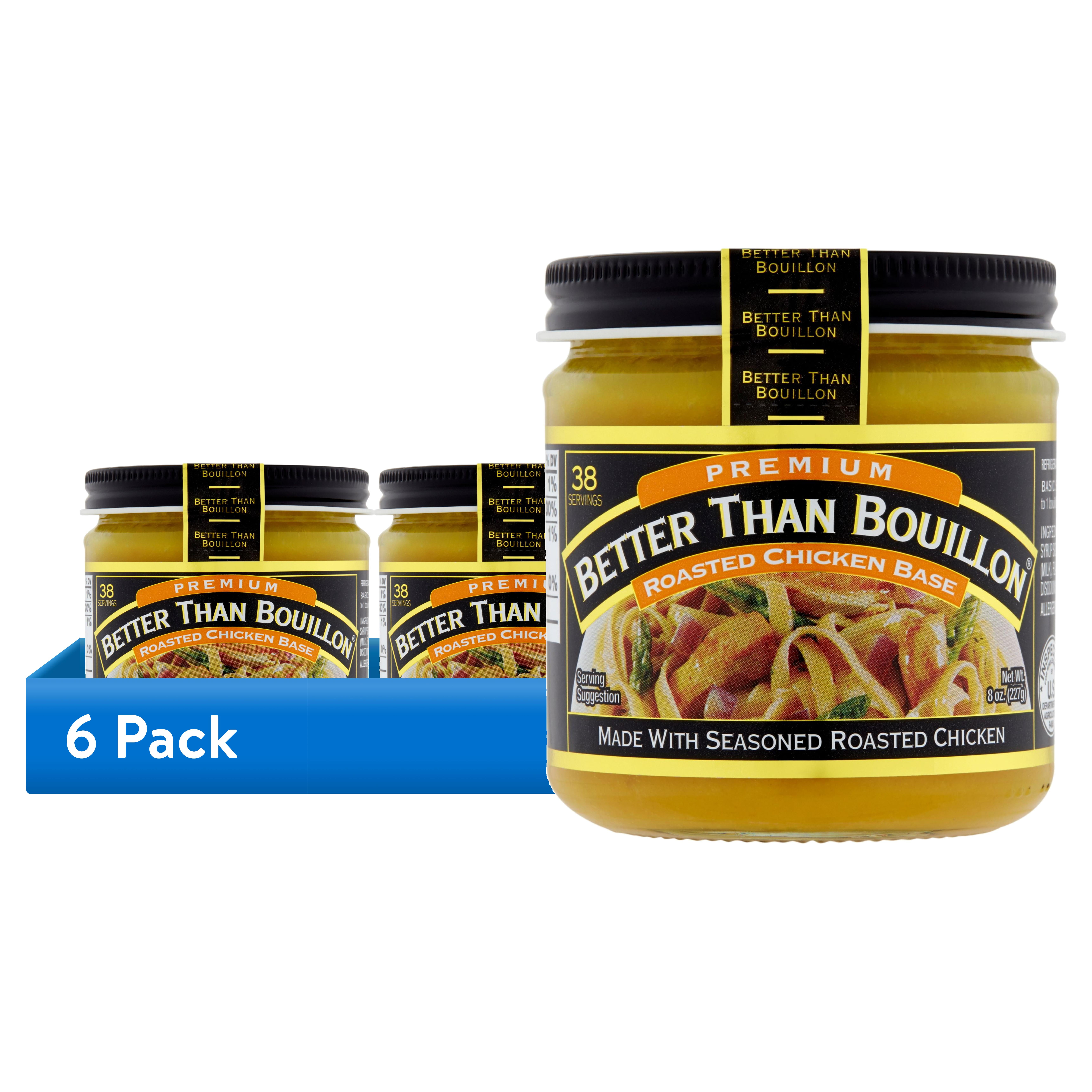 (6 pack) Better Than Bouillon Premium Roasted Chicken Base, Shelf-Stable, 8 oz Jar