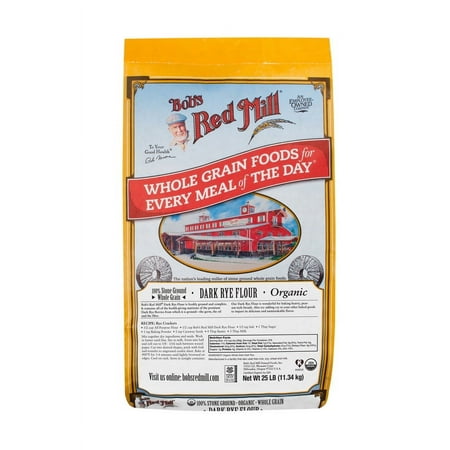 (Price/Case)Bob'S Red Mill Organic Dark Rye Flour 25 Pound Bag - 1 Per Case
