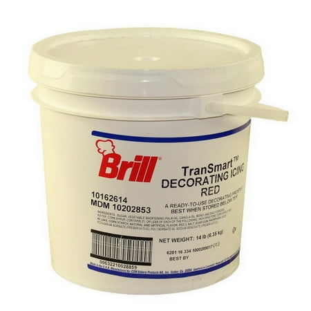 (Price/Case)Brill 10202853 Decorating Icing Red Transmart Pail