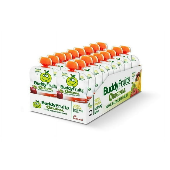 (Price/Case)Buddy Fruits Pure Blended Apple And Cinnamon Snack 3.2 Ounce Pack - 18 Per Case