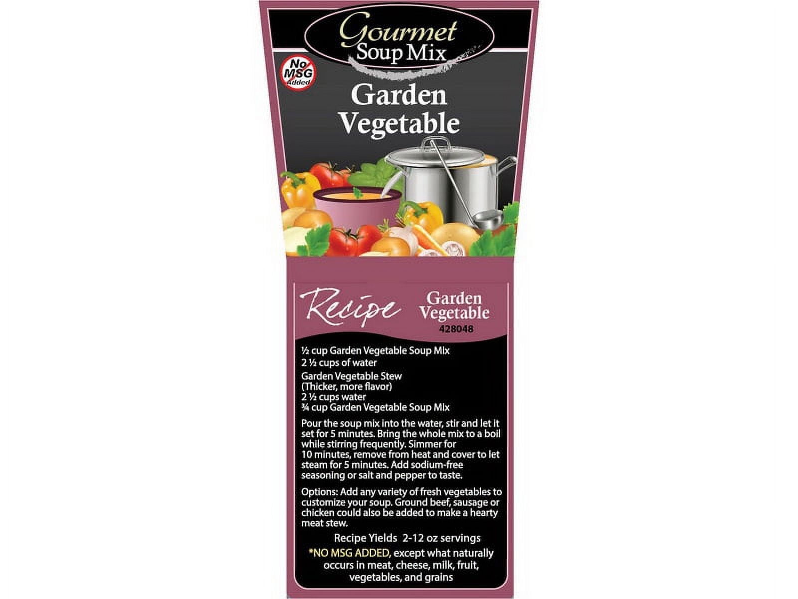 (Price/Case)Bulk Foods Garden Vegetable Soup Starter, No MSG Added* 15lb, 428048