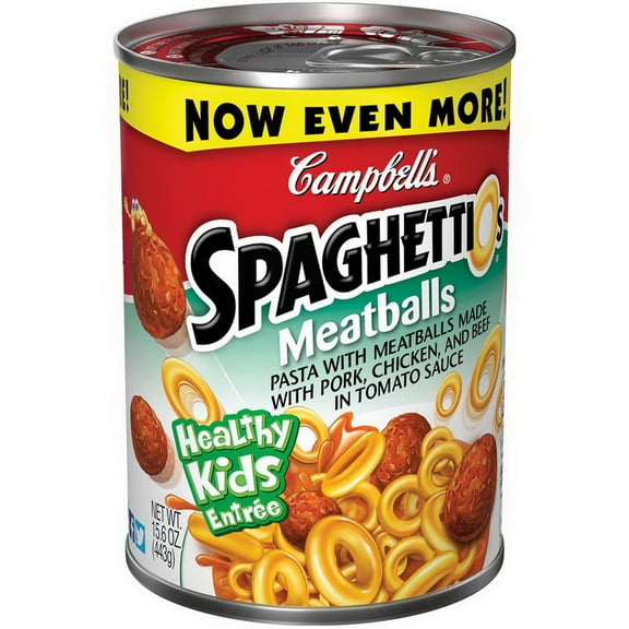 Campbells Spaghetti O s And Meatballs Pasta, 15.6 Ounces, 24 Per Case
