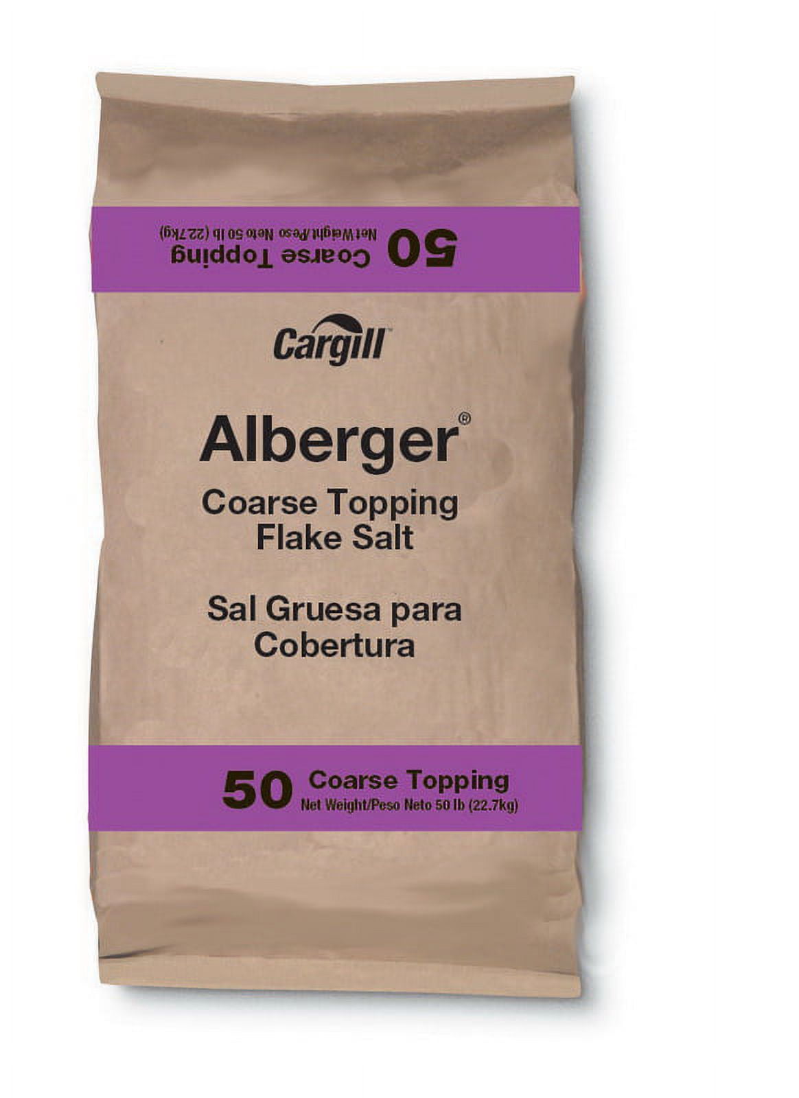 (Price/Case)Cargill Alberger Coarse Topping Flake Salt 50 Pounds - 1 Per Case