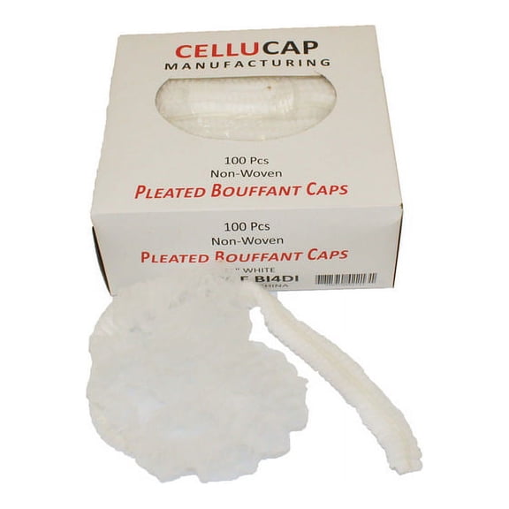 (Price/Case)Cellucap 21 Inch White Hand Tied Bouffant Cap, 100 Count, 10 per case