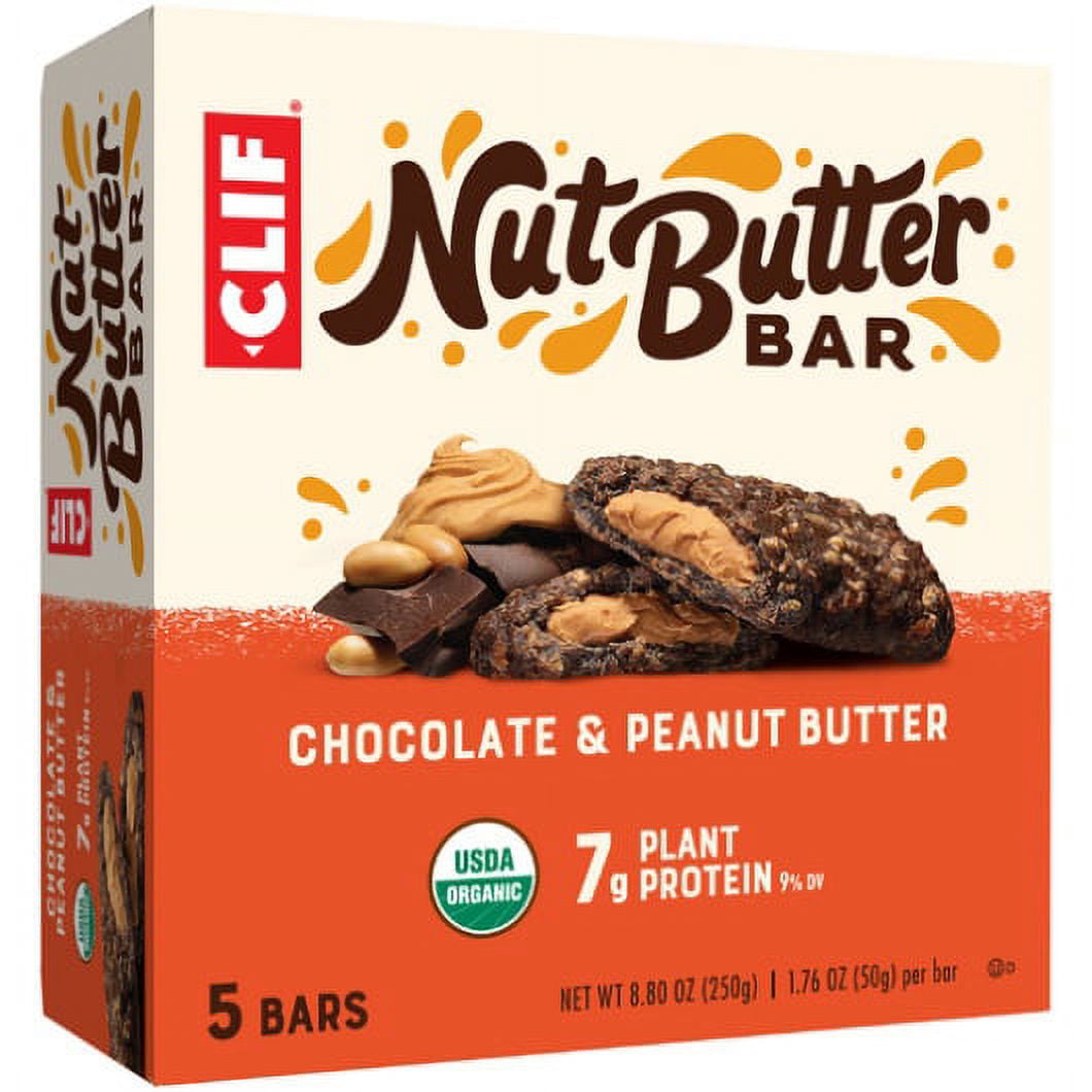(Price/Case)Clif Bar Nut Butter Chocolate Peanut Butter Organic Snack Bar 5ct, 6 boxes per case