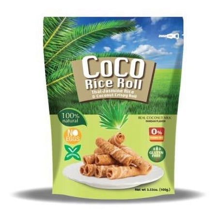 (Price/Case)Coco Rice Roll Pandan Flavour, 3.53 OZ, Case of 12
