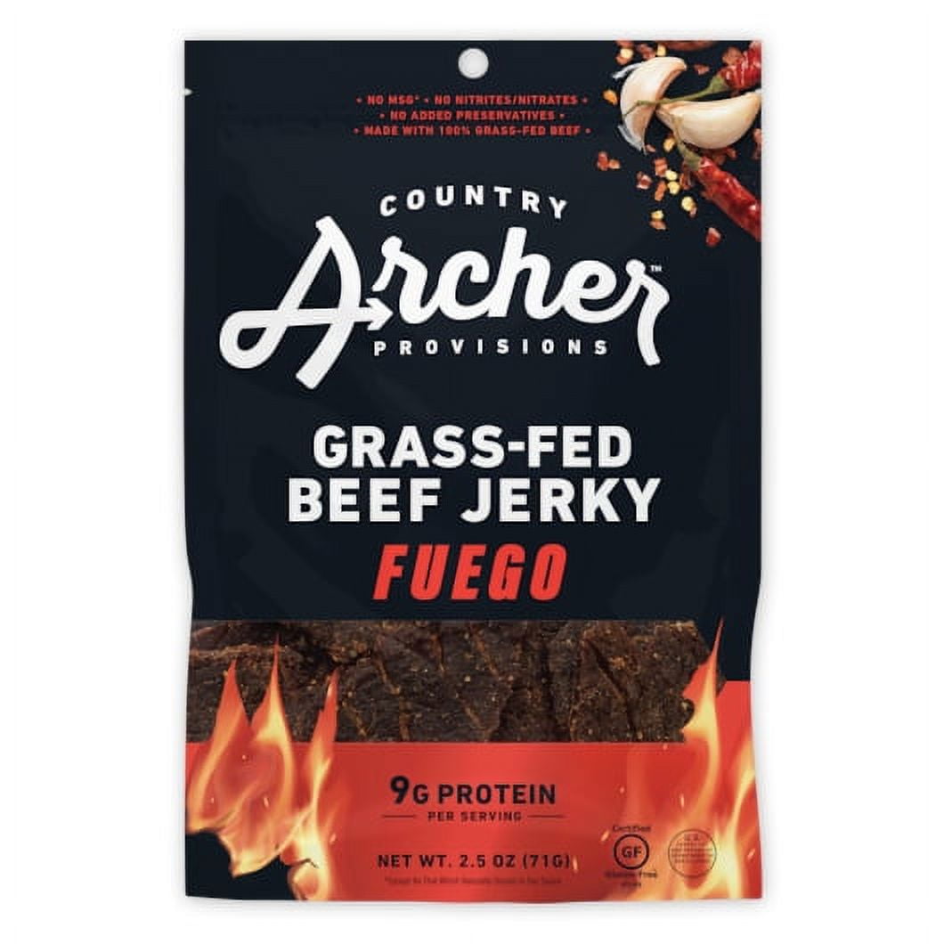 (Price/Case)Country Archer Jerky 004203 Crushed Red Peppers Beef Jerky Fuegfueg, 2.5 Ounces