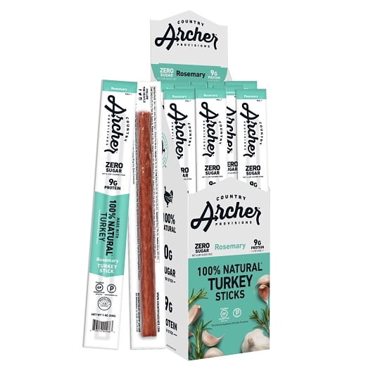 Country Archer Jerky Co Zero Sugar Rosemary Turkey Sticks, 1 Ounce, 108 Per Case