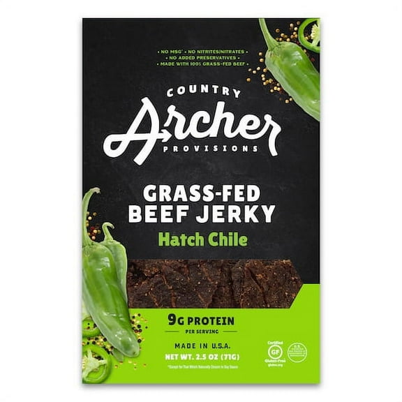 (Price/Case)Country Archer Jerky Co Hatch Chile Beef Jerky, 2.5 Ounces, 12 per case