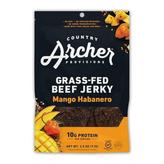 (Price/Case)Country Archer Jerky Co Mango Habanero Jerky, 2.5 Ounces, 12 per case