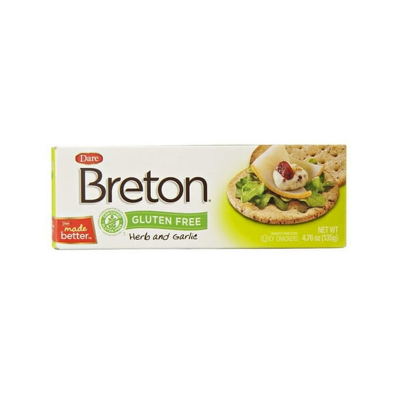 (Price/Case)Dare Foods Gluten Free Breton Crackers, Garlic & Herb 6/4.75oz