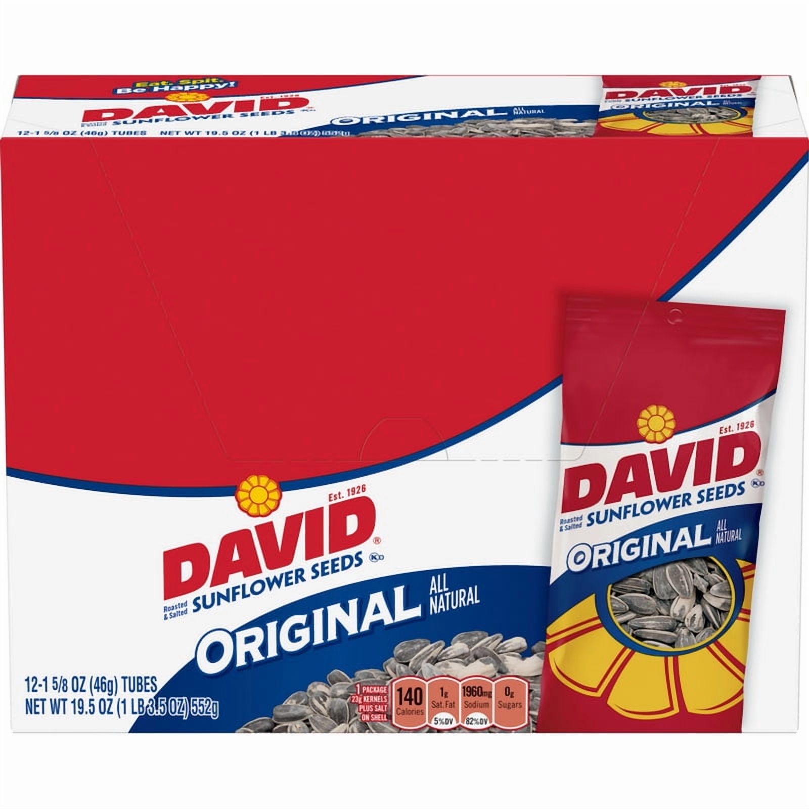 (Price/Case)David Original Unpriced Tubes 12-1.625 Ounce - 12 Per Case