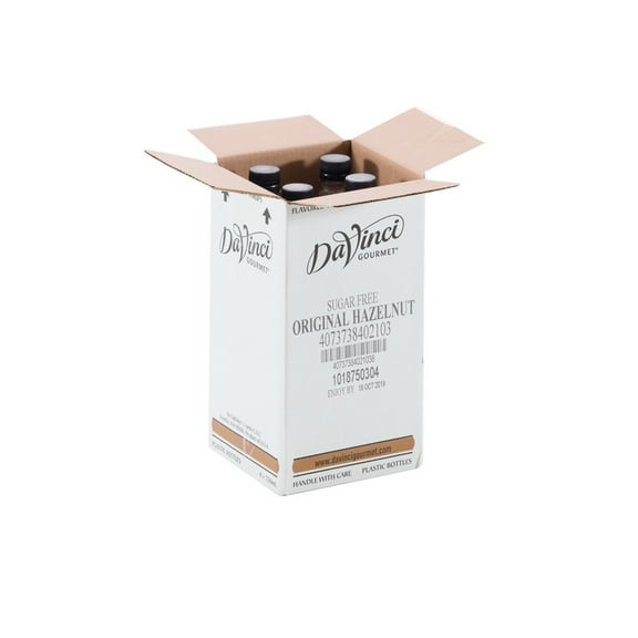 (Price/Case)Davinci Gourmet Sugar Free Hazelnut Syrup 750 Milliliters Per Pack - 4 Per Case