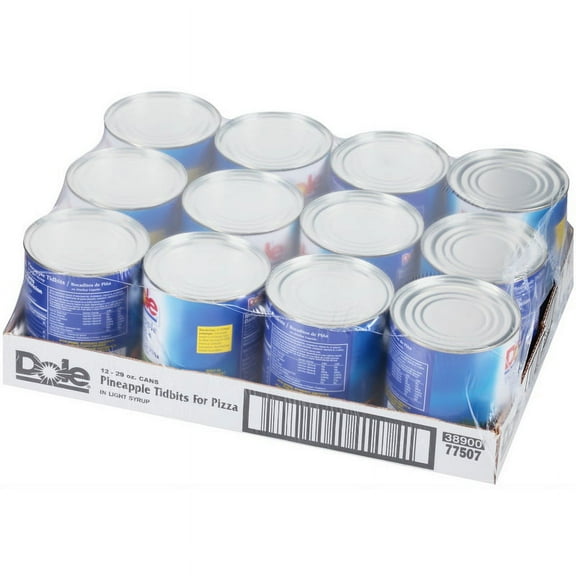 (Price/Case)Dole In Light Syrup Pizza Tidbit Pineapple 29 Ounce Can - 12 Per Case