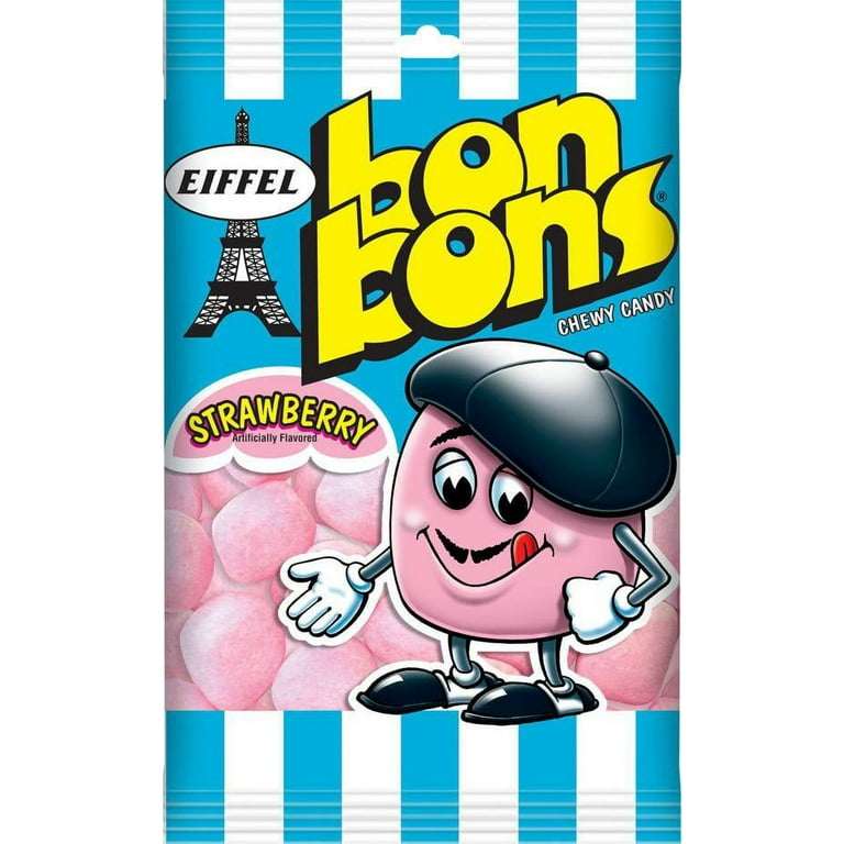  Eiffel Bon Bons Chewy Candy 5-Flavor Variety: Two 4 oz Bags  Each of Apple, Strawberry, Blue Raspberry, Cherry, and Caramel in a  BlackTie Box (10 Items Total) : Grocery & Gourmet Food