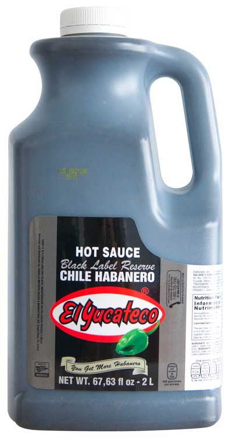 (Price/Case)El Yucateco Black Label Habanero Hot Sauce, 67.63 Fluid Ounces, 2 per case